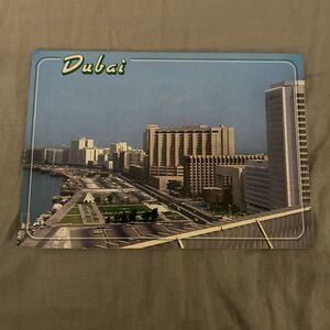 Vintage Dubai UAE Postcard City Skyline View 1980s United Arab Emirates Unused